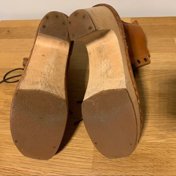 Swedish Hasbeens Hippie Lace Up Leather booties size 38 - Picture 9 of 11